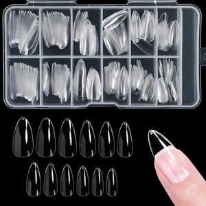 Clear Soft Gel Mandel Nagel Tips - 240 Stück, 12 Größen, Full Cover, Press On, DIY N - Bild 1 von 12
