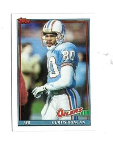 1991 TOPPS OILERS FOOTBALL CARD CURTIS DUNCAN #241 NM