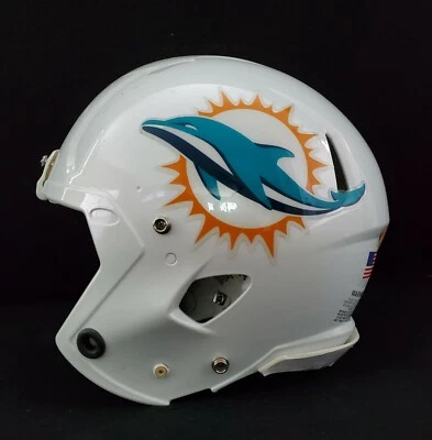 Miami Dolphins NFL 更衣室团队发行二手头盔无面罩(XL 码)M97 — 第 1/4 张图片