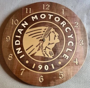 Indian Motorcycles Tasmanian Myrtle Wall Clock - Picture 1 of 3