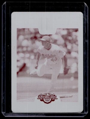 2008 Topps opening Day One of One Priniting Plate Rich Harden Oakland Athletics - Image 1 of 2