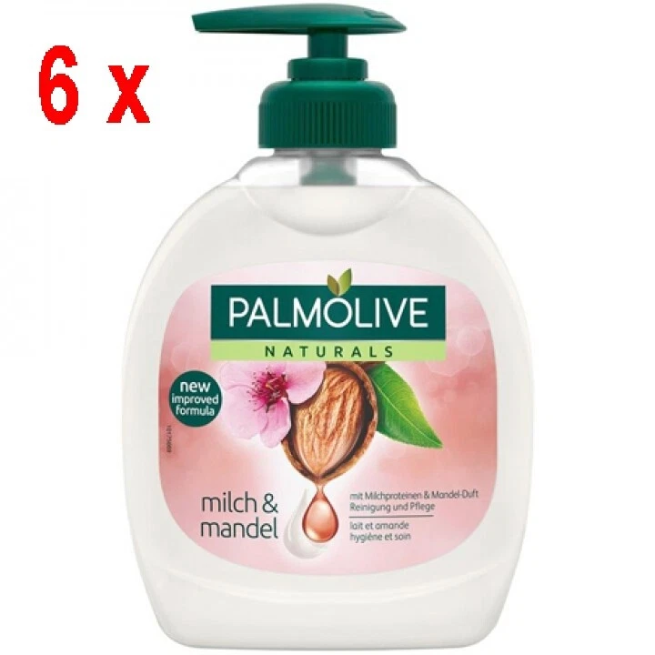 13,78€/L - Palmolive Flüssigseife Creme - Mandelmilch - 6er Pack (6 x 300ml) - Bild 1 von 1
