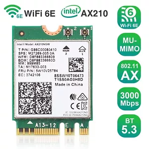Intel 7260NGW 8260NGW AX200 AX210 M.2 Wireless Bluetooth WIFI Card Adapter - Picture 1 of 11