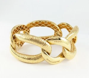 Rebecca Gold Plated Bronze Large Groumette Chain Charme Collection Bracelet - Picture 1 of 11