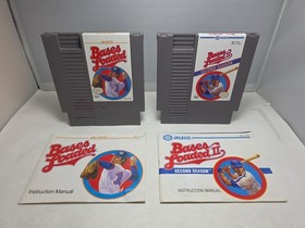 Bases Loaded 1 Bases Loade 2 2nd Season 2 Game Lot Nintendo NES Tested Authentic