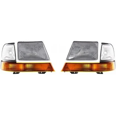 Ford Ranger For 1998-2000 Headlights & Corner Parking Lights Left & Right 4pc Foto 1 de 4