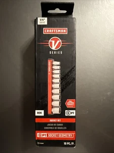 Craftsman V Series 1/4" Dr. 6 Pt Metric Socket Set- Magnetic Rail CMMT17500V - Picture 1 of 4