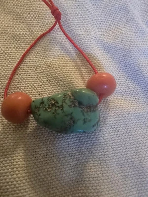 Torquesa Tibetana Antigua con Coral Foto 1 de 4