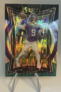 2024 Select Football JJ McCarthy Black And Green Rookie Shock Prizm QB - Picture 1 of 2