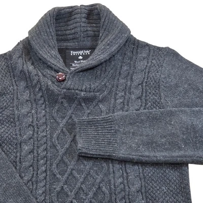 Изумрудный остров Killarney вязаный свитер рыбака шерстяная смесь древесный уголь маленький - Изображение 1 из 4