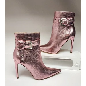 CHASE AND CHLOE Adonis - 3 Schnalle spitz zulaufend Bootie Metallic Pink Größe US 6 - Bild 1 von 15