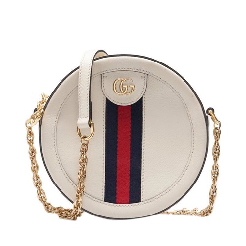 Mini borsa a tracolla Gucci bianca Ophidia catena rotonda