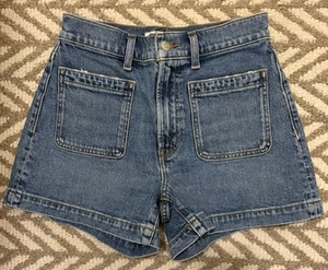 Madewell Damen blau Denim Emmett Shorts aufgesetzte Tasche Stretch Größe 27 - Bild 1 von 5