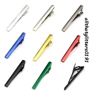Tie Bar, Clip Available In Various Colours 4cm/ 6cm In Length With A Gift Pouch - Picture 1 of 17