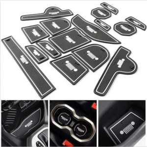 White Rubber Gate Slot Mat Cup Holder Pads fit for Jeep Renegade 2015-2017 - Picture 1 of 4