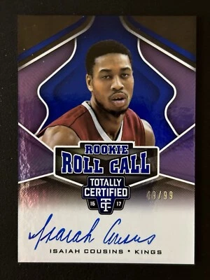 2016-17 Totally Certified Isaiah Cousins Blue Rookie Roll Call Auto RC #/99 🔥 - Image 1 of 3