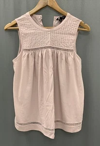 Banana Republic Babydoll ärmellose Bluse Größe Small rosa Biesenfalten Baumwolle - Bild 1 von 10