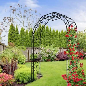 74"x98" Metal Garden Arch Arbor Trellis for Climbing Plants Roses Outdoor Decor - Picture 1 of 14