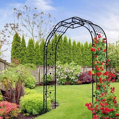 Arco de jardín de metal 74"x98" enrejado para plantas trepadoras rosas decoración exterior Foto 1 de 4
