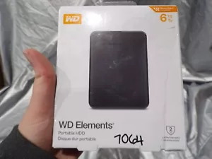 Western Digital 6TB WD Elements Portable, External HDD - WDBHJS0060BBK-WESN - Picture 1 of 3