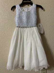 American Princess Girls’ Sleeveless Embellished Waist Jacquard Dress Size 3T New - Picture 1 of 8