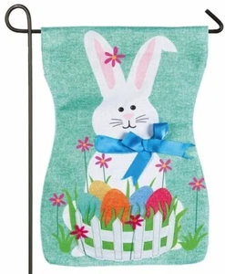 Easter Bunny 14B4816 Evergreen BURLAP Garden Flag 12.5” x 18” - Picture 1 of 1
