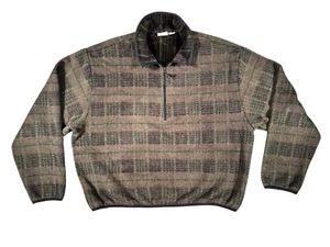 Vintage Woolrich Plaid Half Zip Polartec Fleece Jacket Size XXL Pullover Terry - Picture 1 of 8