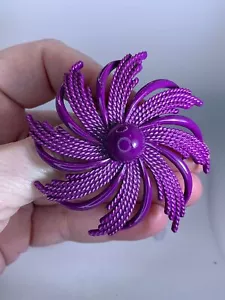 Flower Purple SARAH COVENTRY Vintage Metal Brooch Pin M-3274 - Picture 1 of 3