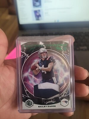 2022 Panini Elements - Supercharged Neon #SC-28 Bailey Zappe /10 (MEM, RC) - Image 1 of 3