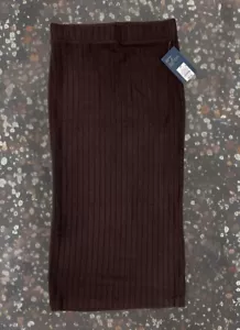 Universal Thread Women's Dark Brown Ribbed Midi Pencil Skirt Sz: XS NWT $20 - Picture 1 of 5
