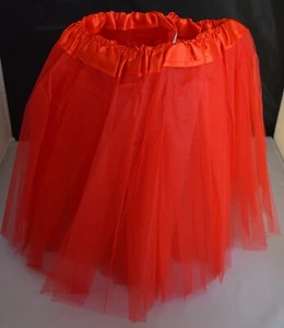 "NUEVO Niños Rojo Triple Capa Red Tutú Cintura 10-18" Ropa de baile, Vestido Elegante - Imagen 1 de 3