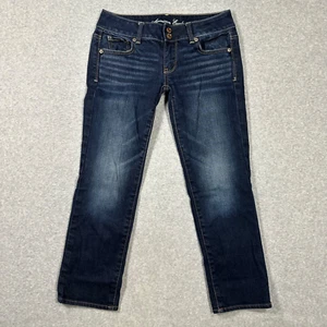 American Eagle Artist Stretch Capri Jeans Women's Size 2R Blue Denim Dark Wash - Picture 1 of 10