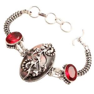 Jaspis Edelstein 925 Versilbert Armband Handmade Schmuck Geschenk 25 G BR-734 - Bild 1 von 3