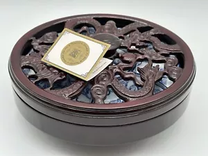 New AUTHENTIC ASIAN BEAUTIFUL JAPANESE/CHINESE FULL DRAGON LAZY SUSAN TURN TABLE - Picture 1 of 10