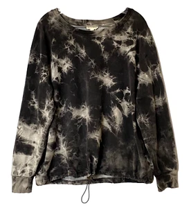 Jane and Delancey Sweatshirt Womens L Multicolor Gray Tie Dye Drawstring Waist - Picture 1 of 9