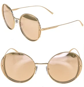 BVLGARI BV6169 Rose Gold Mirrored Round Metal Fashion Sunglasses 6169 Authentic - Picture 1 of 10
