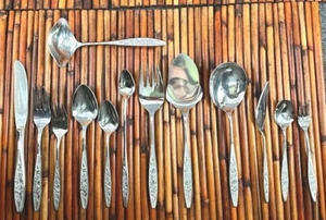 Eldan * ELD18 Textured Roses Glossy Stainless Flatware - CHOICE - NEW (BX10) - Picture 1 of 3