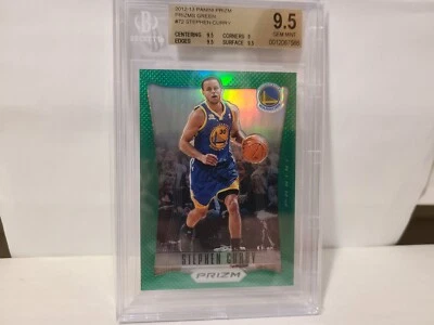2012 PRIZM STEPHEN CURRY GREEN SILVER BGS 9.5 GEM MINT REFRACTOR WARRIORS SP SSP - Image 1 of 2
