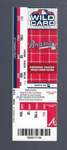 2012 CHIPPER JONES FINAL GAME & HIT ATLANTA BRAVES FULL UNUSED BASEBALL TICKET Cover