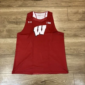 Men's 2XL Under Armour Wisconsin Badgers Team Issued Running Tank Top NCAA B1G - Picture 1 of 9
