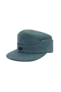 WWII German Police Schutzpolizei Wool M44 Field Cap Piped M - Imagen 1 de 2