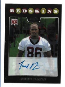 Fred Davis 2008 Topps Chrome Rookie Autograph #TC214 Washington Redskins RC Auto - Picture 1 of 2