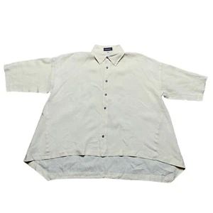 Camicia donna Eskandar larga linea A colletto giallo lino manica corta nuova senza etichette taglia 0 - Foto 1 di 7