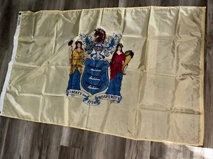 NEW JERSEY State Flag 143660 3x5 Annin Nyl-Glo, VTG 90s Preowned - Picture 1 of 4