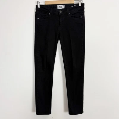 Paige Skyline Skinny Jeans Womens 27 Black Cotton Blend - Image 1 of 4