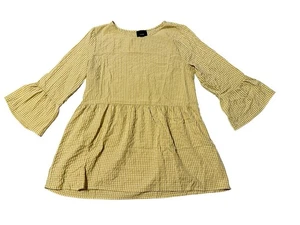 Lumiere Women’s Yellow Gingham Blouse Size Large - Picture 1 of 6