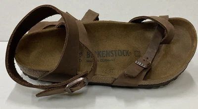 Birkenstock Mujer Mayari Cuero Engrasado Marrón Oscuro Habana EU37 6.5 Sandalias Foto 1 de 4