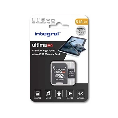 Integral 512GB Micro SD Card 4K Video Premium High Speed Memory Card SDXC Up to - Image 1 of 4
