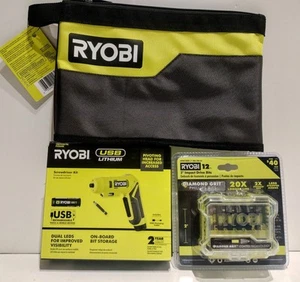Ryobi FVD50K 4V USB Li-Ion Screwdriver Kit w/ 12 PC. Bit Kit & Zipper Pouch - Picture 1 of 2