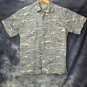Vintage Cook Street Hemd Herren Large Abstract Wave Print ButtonUp Coastal CA - Bild 1 von 8